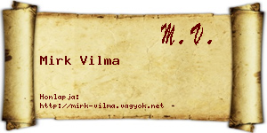 Mirk Vilma névjegykártya